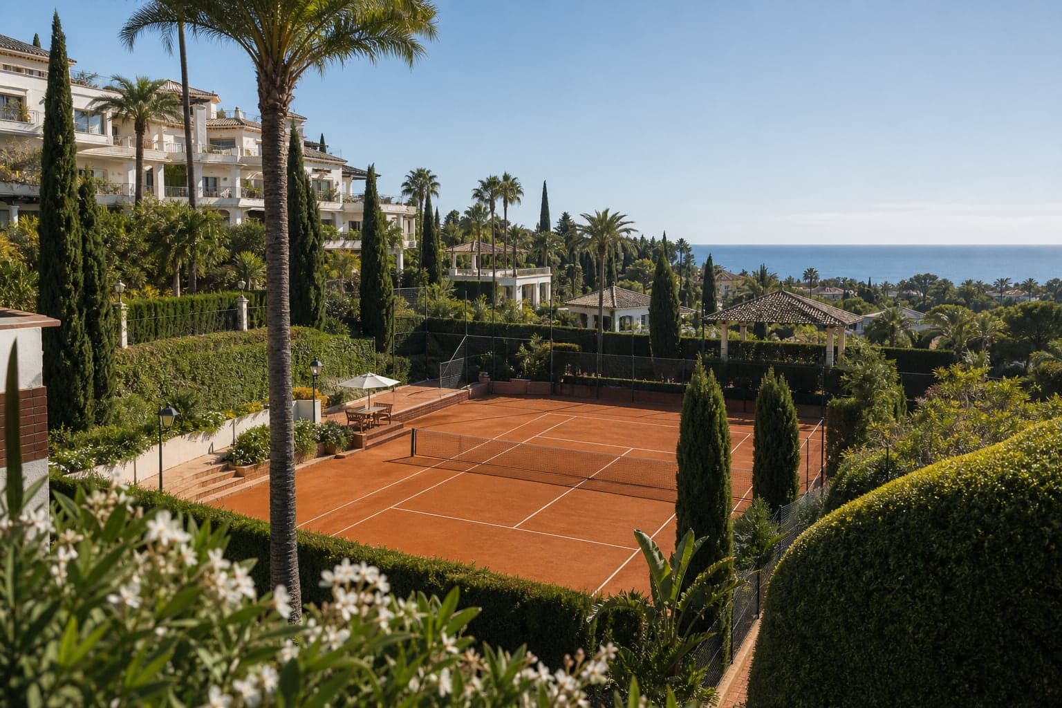 Cinq Coupes Davis sur le Golden Mile : les courts de tennis de Marbella et les propriétés qui les entourent